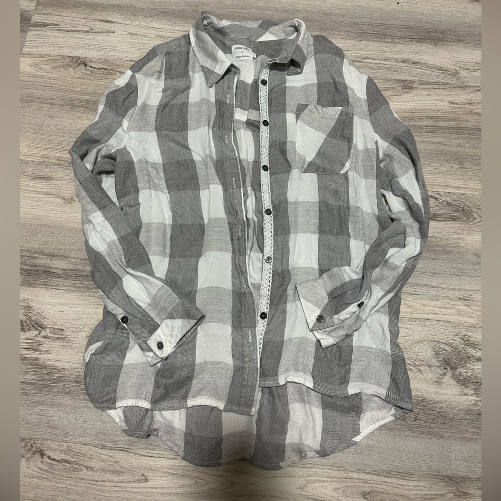 Amaryllis x Ashlee Nichols plaid button down shirt